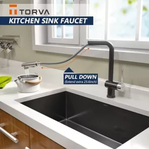 SUS304 Single Flexible 360° Swivel Black Tap Stainless Steel Kitchen - View #5